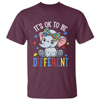 Autism Month T Shirt It's Okay To Be Different Elephant - Wonder Print Shop