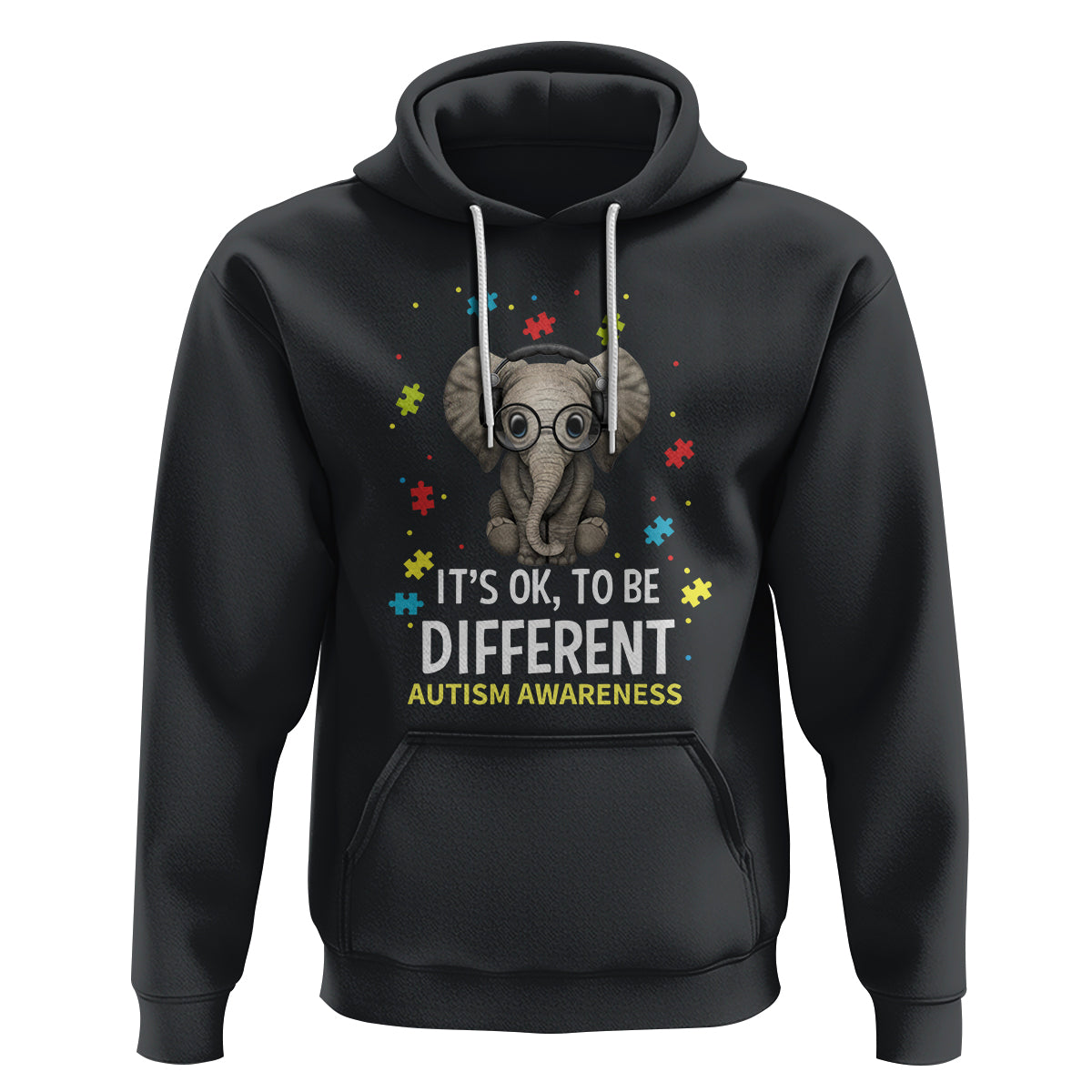 Autism Awareness Elephant Hoodie It's Okay To Be Different - Wonder Print Shop