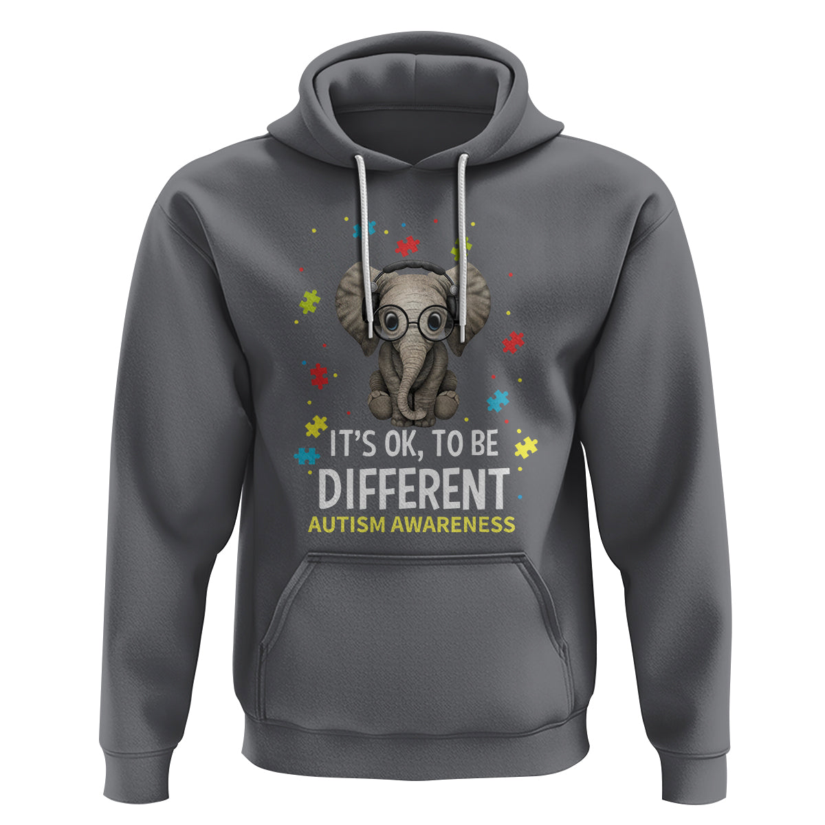 Autism Awareness Elephant Hoodie It's Okay To Be Different - Wonder Print Shop