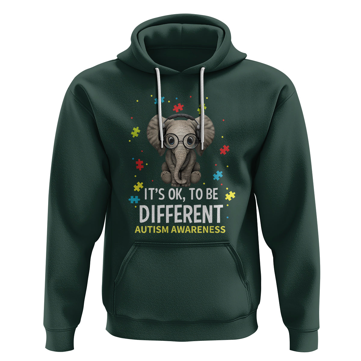 Autism Awareness Elephant Hoodie It's Okay To Be Different - Wonder Print Shop