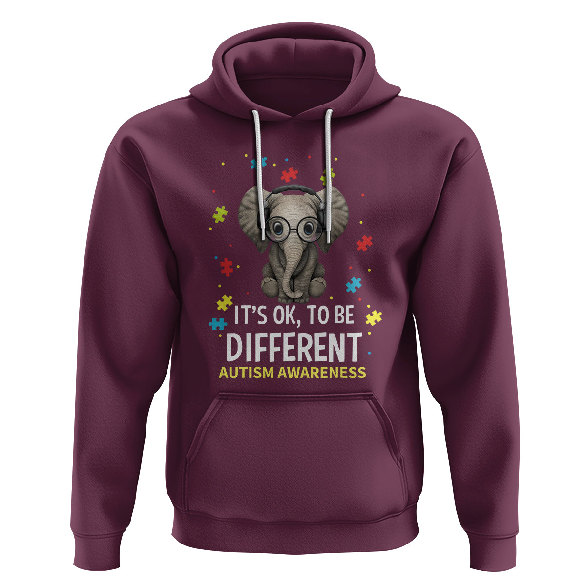 Autism Awareness Elephant Hoodie It's Okay To Be Different - Wonder Print Shop