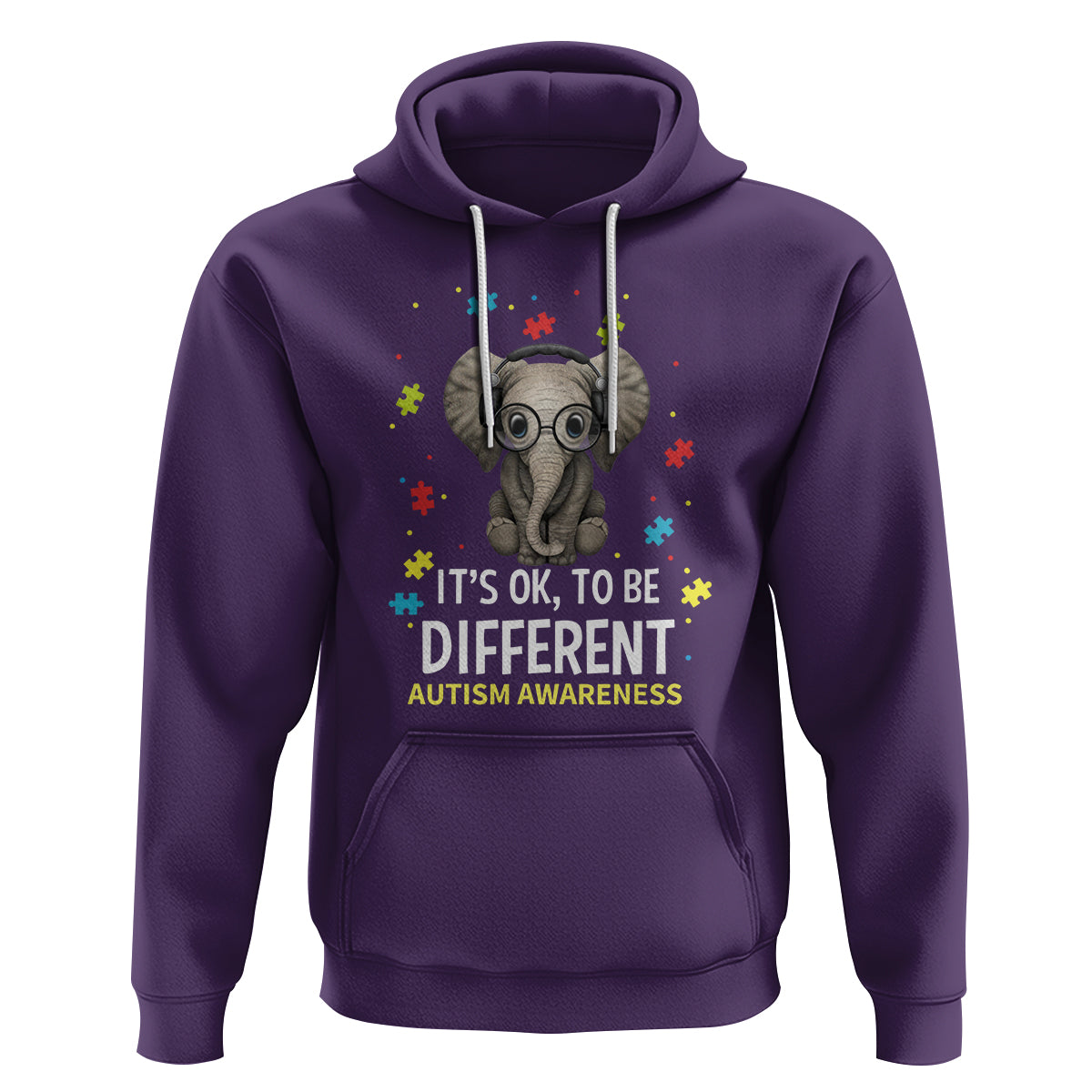 Autism Awareness Elephant Hoodie It's Okay To Be Different - Wonder Print Shop