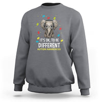 Autism Awareness Elephant Sweatshirt It's Okay To Be Different - Wonder Print Shop