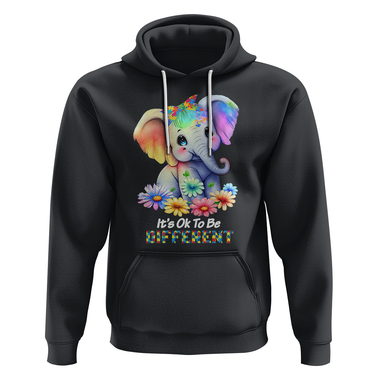 It's Ok To Be Elephant Different Autism Awareness Hoodie - Wonder Print Shop