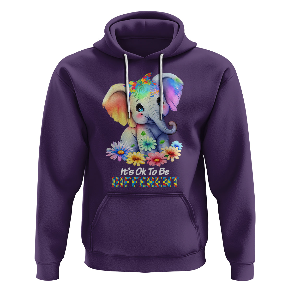 It's Ok To Be Elephant Different Autism Awareness Hoodie - Wonder Print Shop