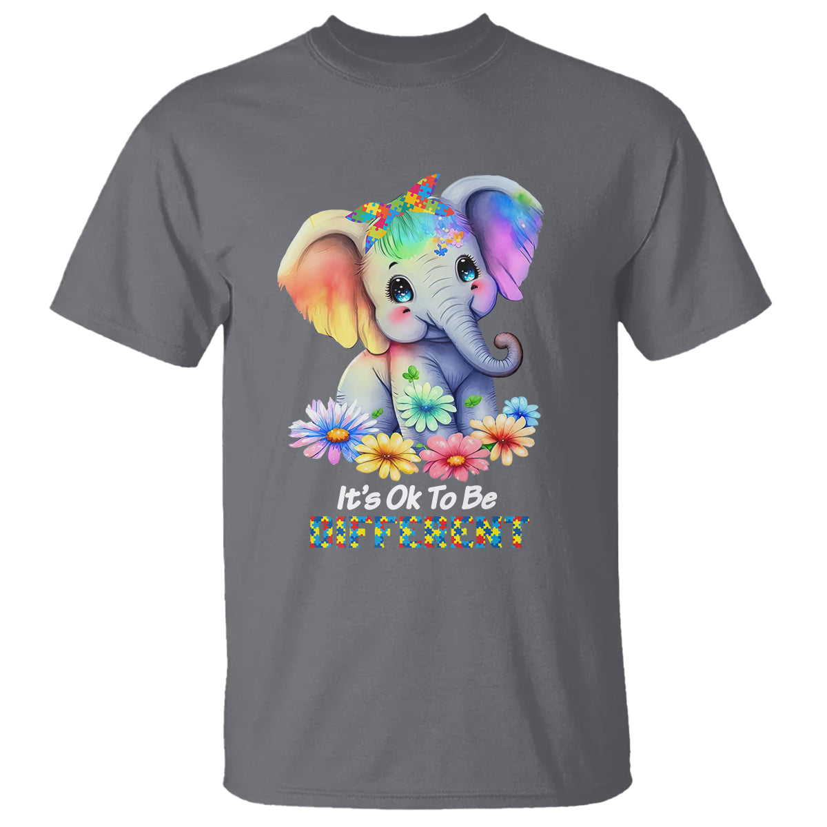 It's Ok To Be Elephant Different Autism Awareness T Shirt - Wonder Print Shop