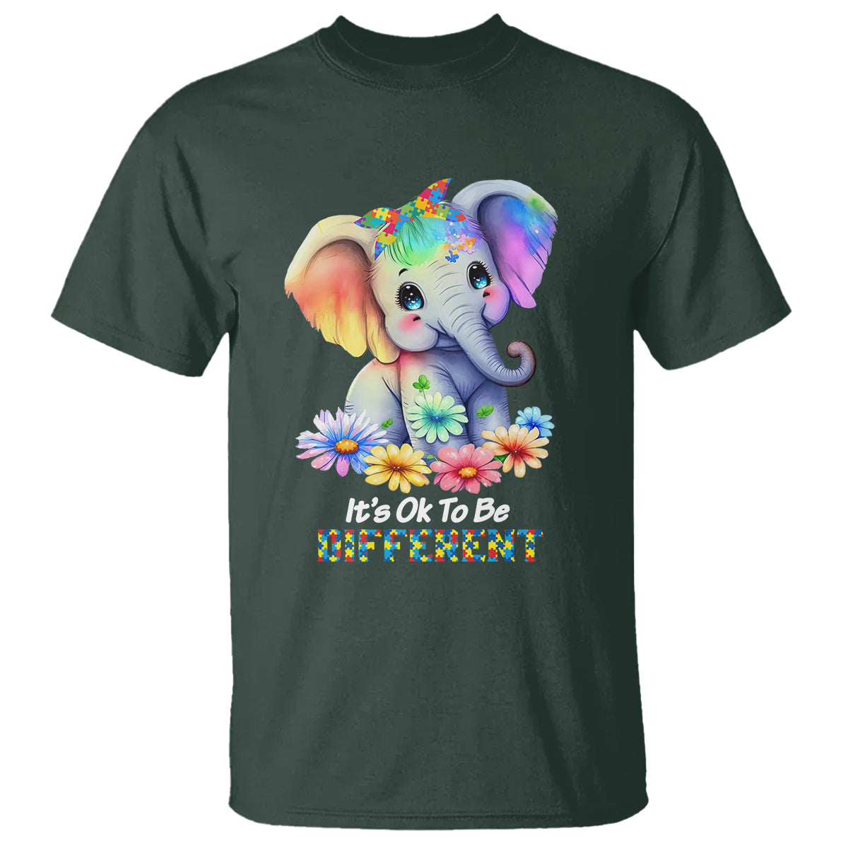It's Ok To Be Elephant Different Autism Awareness T Shirt - Wonder Print Shop