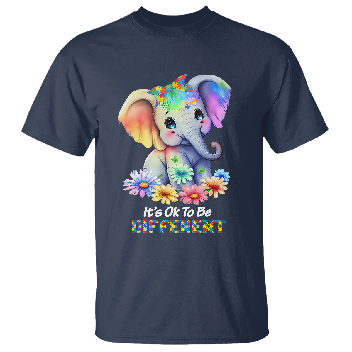 It's Ok To Be Elephant Different Autism Awareness T Shirt - Wonder Print Shop