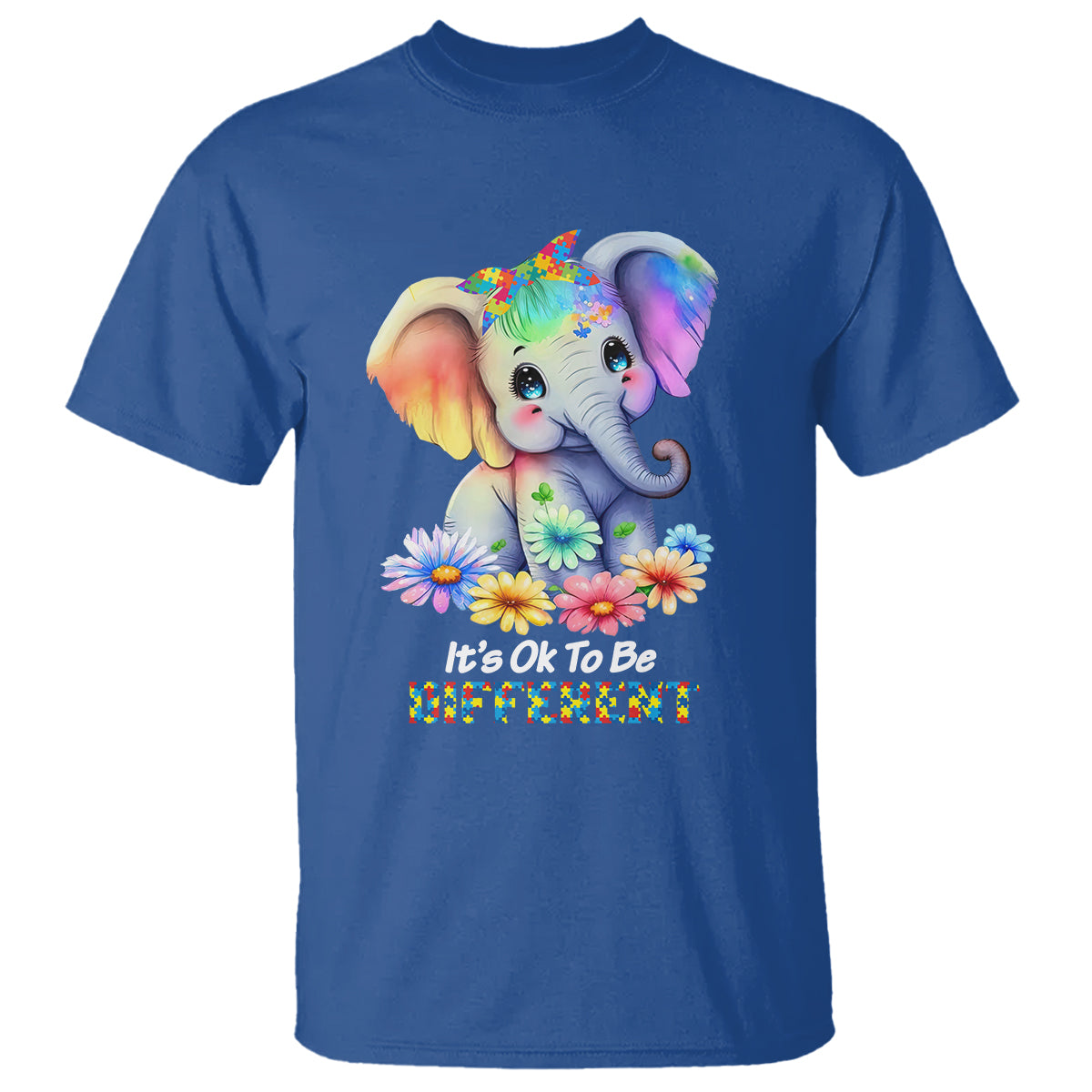 It's Ok To Be Elephant Different Autism Awareness T Shirt - Wonder Print Shop