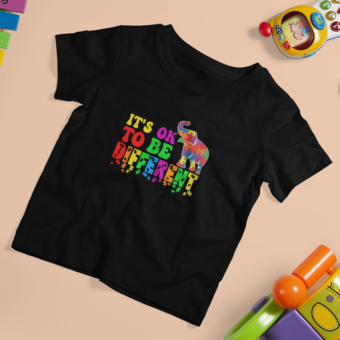 Autism Speaks T Shirt For Kid It's Okay To Be Different Elephant - Wonder Print Shop