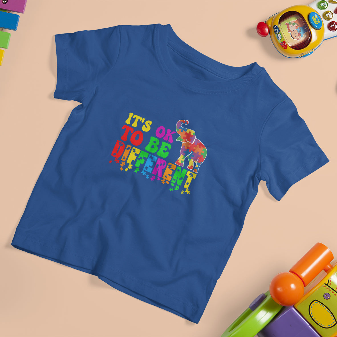 Autism Speaks T Shirt For Kid It's Okay To Be Different Elephant - Wonder Print Shop