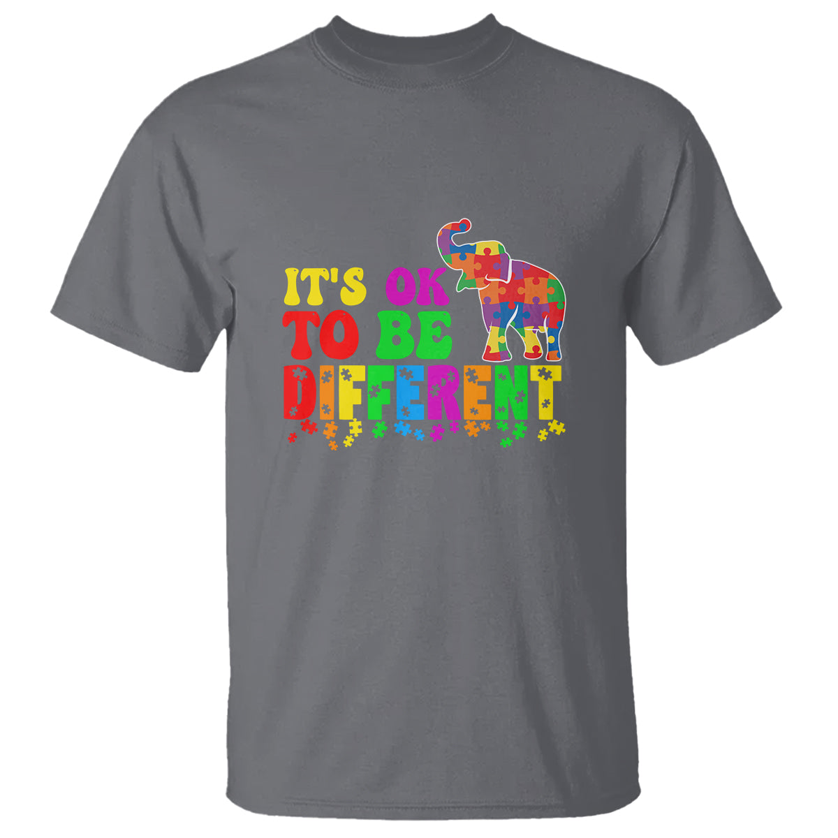 Autism Speaks T Shirt It's Okay To Be Different Elephant - Wonder Print Shop