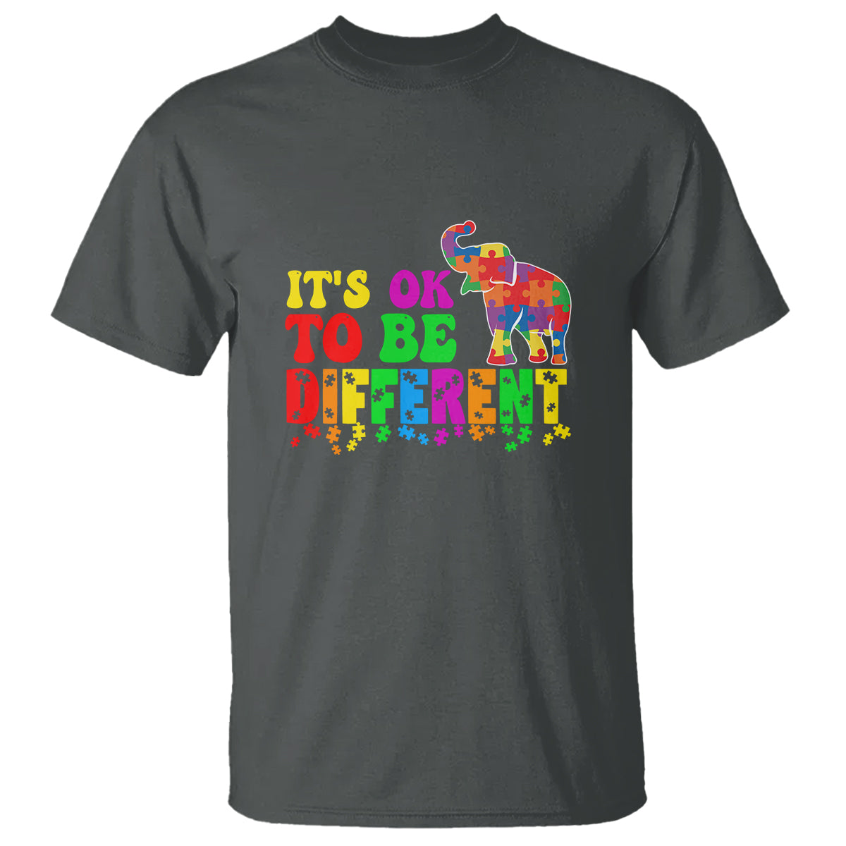 Autism Speaks T Shirt It's Okay To Be Different Elephant - Wonder Print Shop