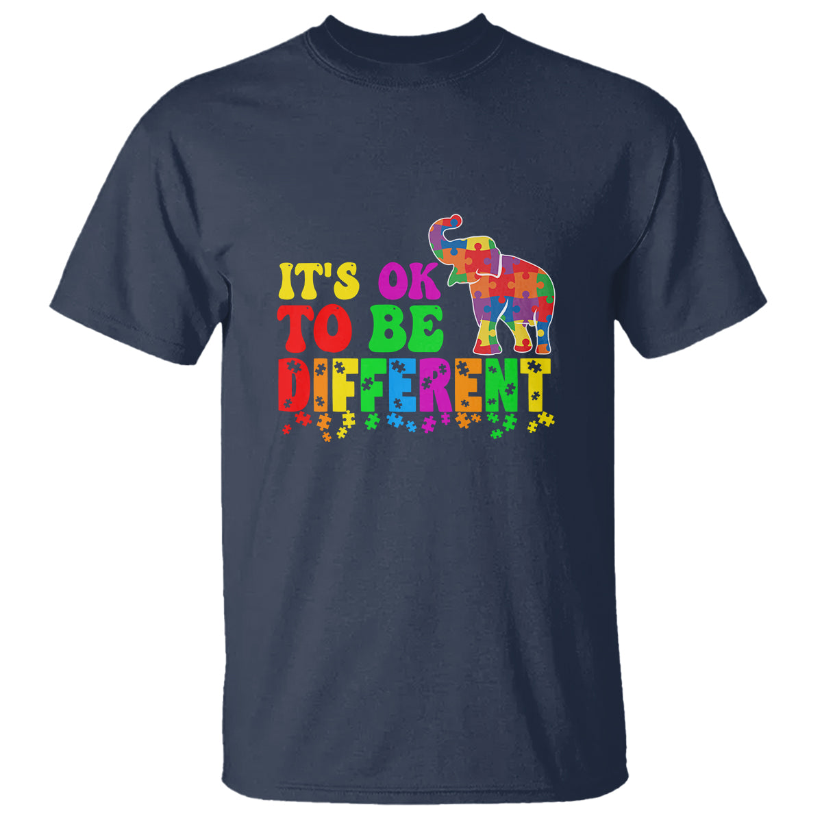 Autism Speaks T Shirt It's Okay To Be Different Elephant - Wonder Print Shop