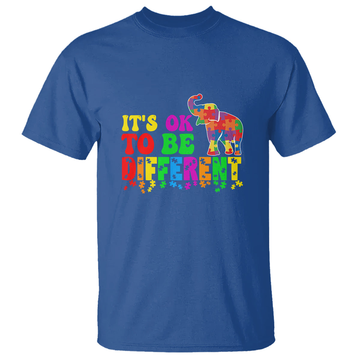 Autism Speaks T Shirt It's Okay To Be Different Elephant - Wonder Print Shop