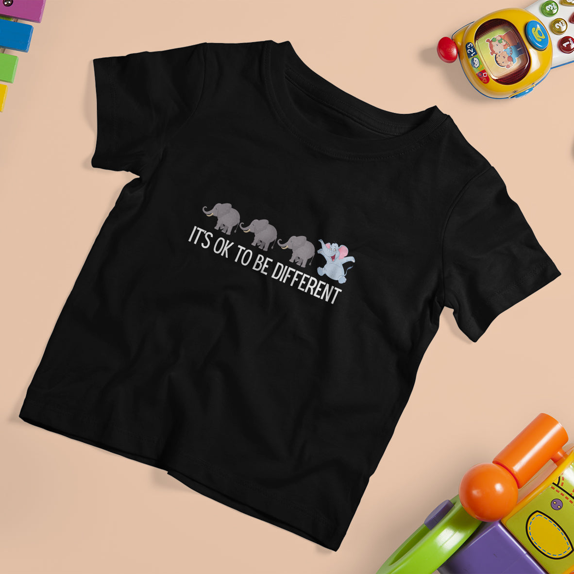 Autism It's Ok To Be Different Elephant Shirt Funny Elephant T Shirt For Kid - Wonder Print Shop
