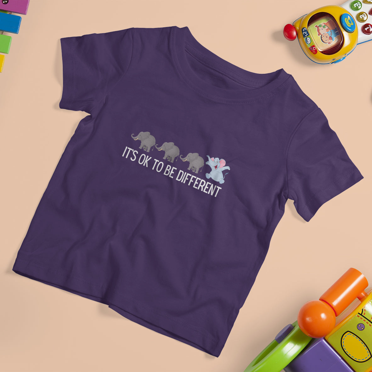 Autism It's Ok To Be Different Elephant Shirt Funny Elephant T Shirt For Kid - Wonder Print Shop