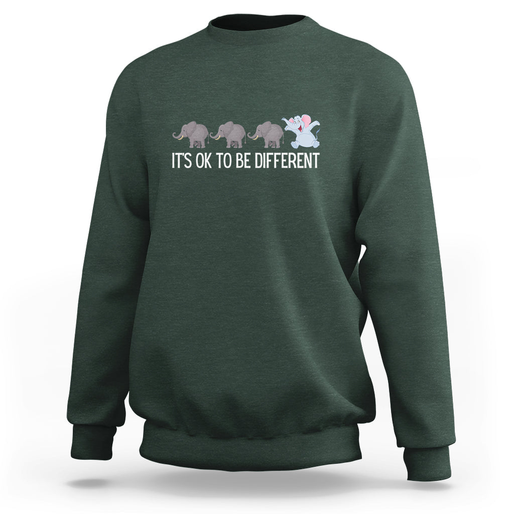 Autism It's Ok To Be Different Elephant Shirt Funny Elephant Sweatshirt - Wonder Print Shop