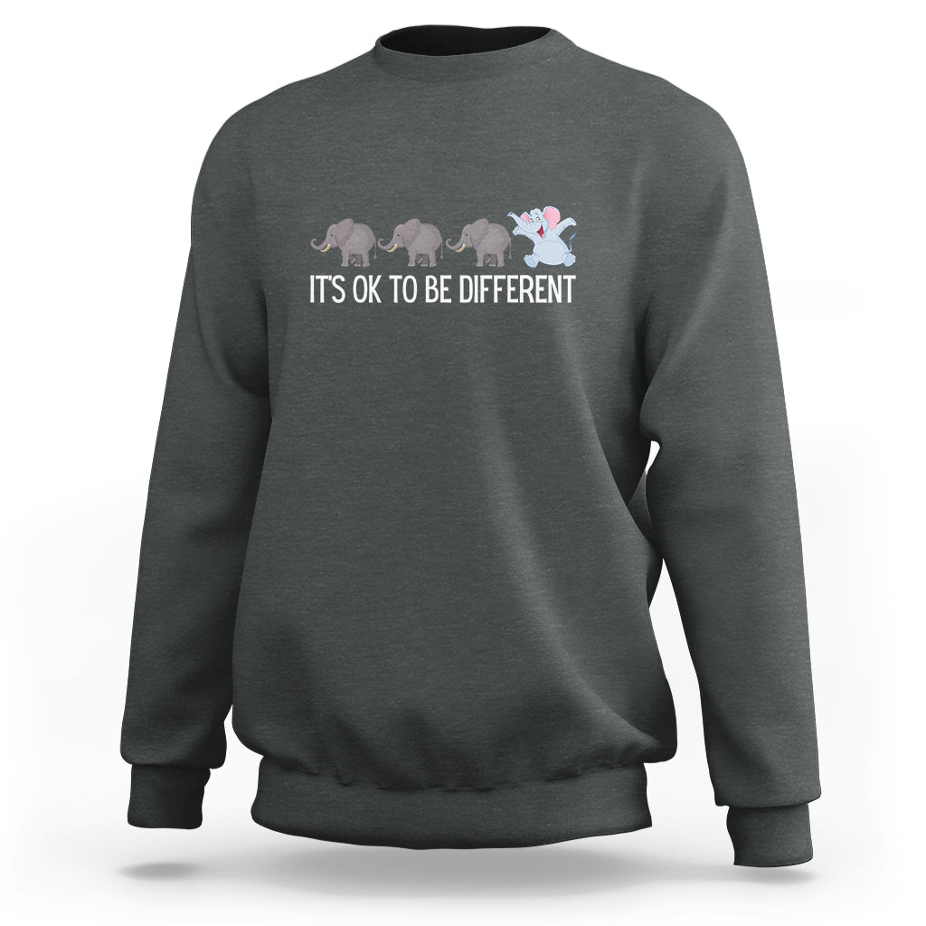 Autism It's Ok To Be Different Elephant Shirt Funny Elephant Sweatshirt - Wonder Print Shop
