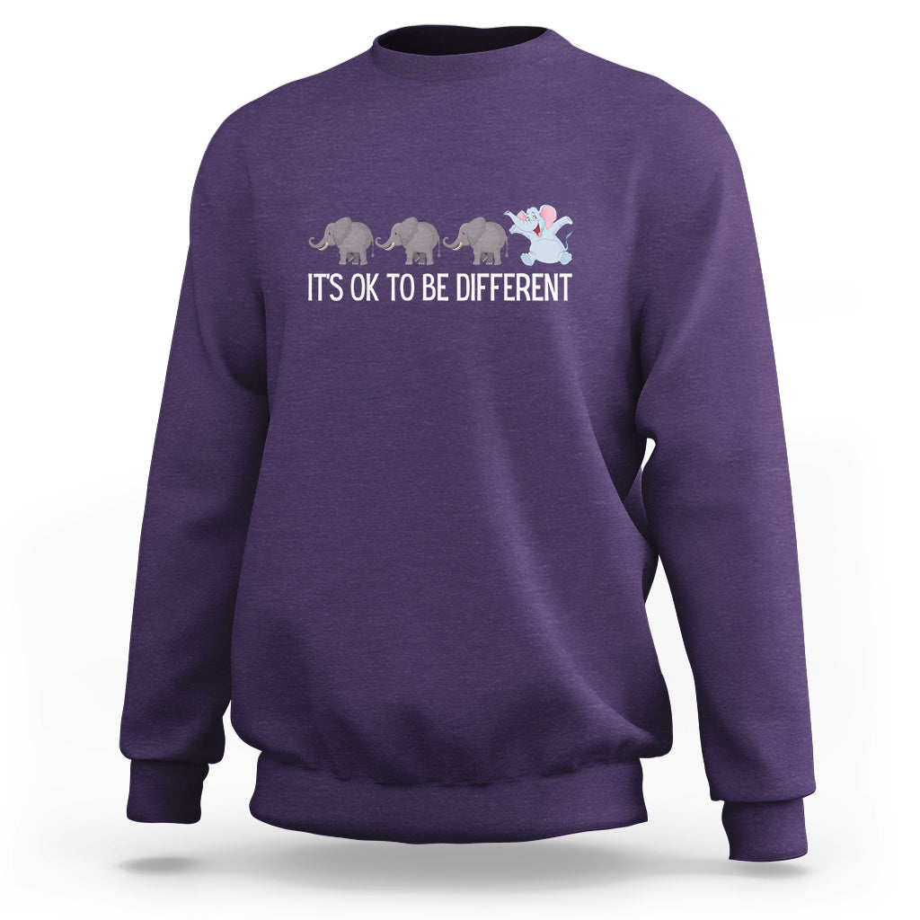 Autism It's Ok To Be Different Elephant Shirt Funny Elephant Sweatshirt - Wonder Print Shop