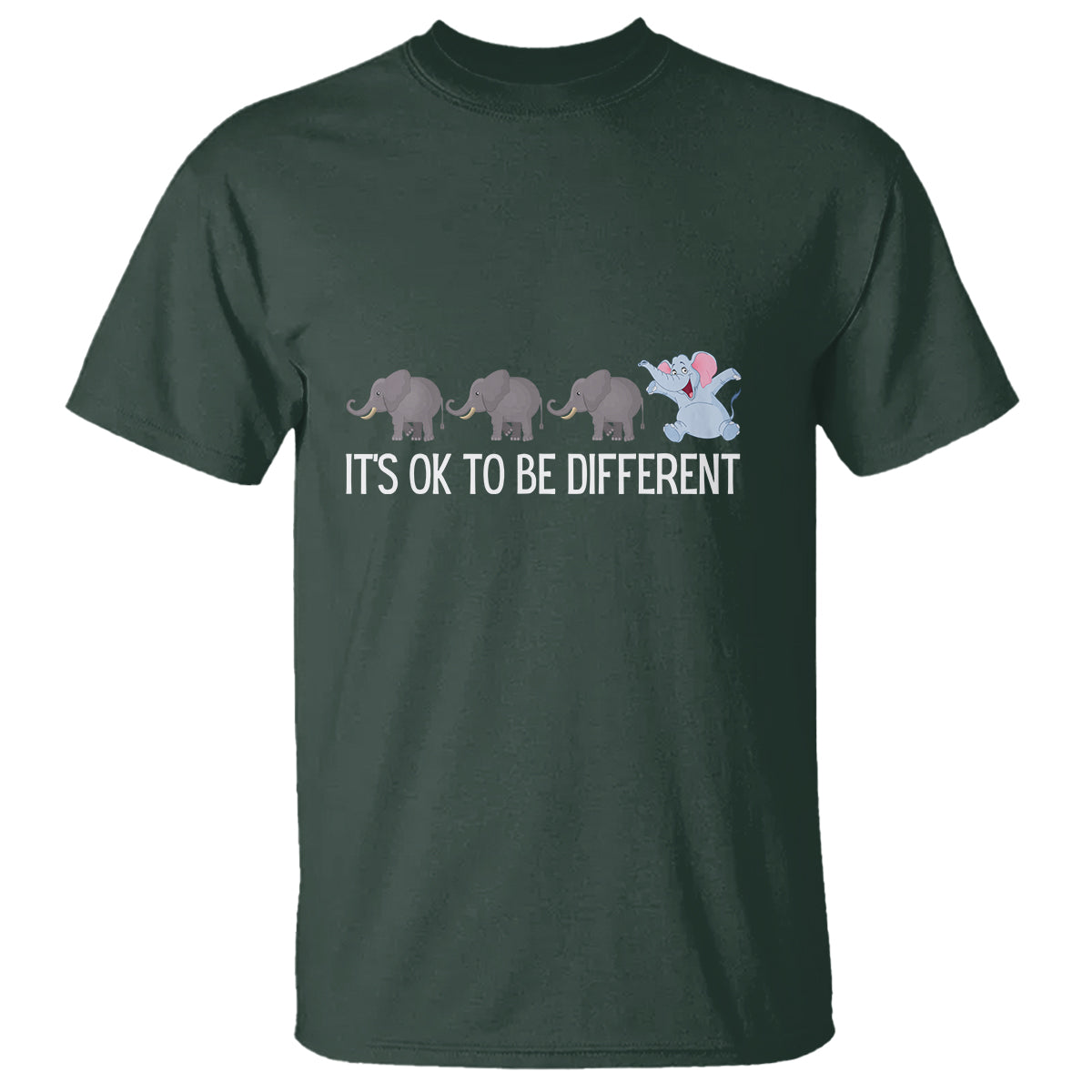 Autism It's Ok To Be Different Elephant Shirt Funny Elephant T Shirt - Wonder Print Shop