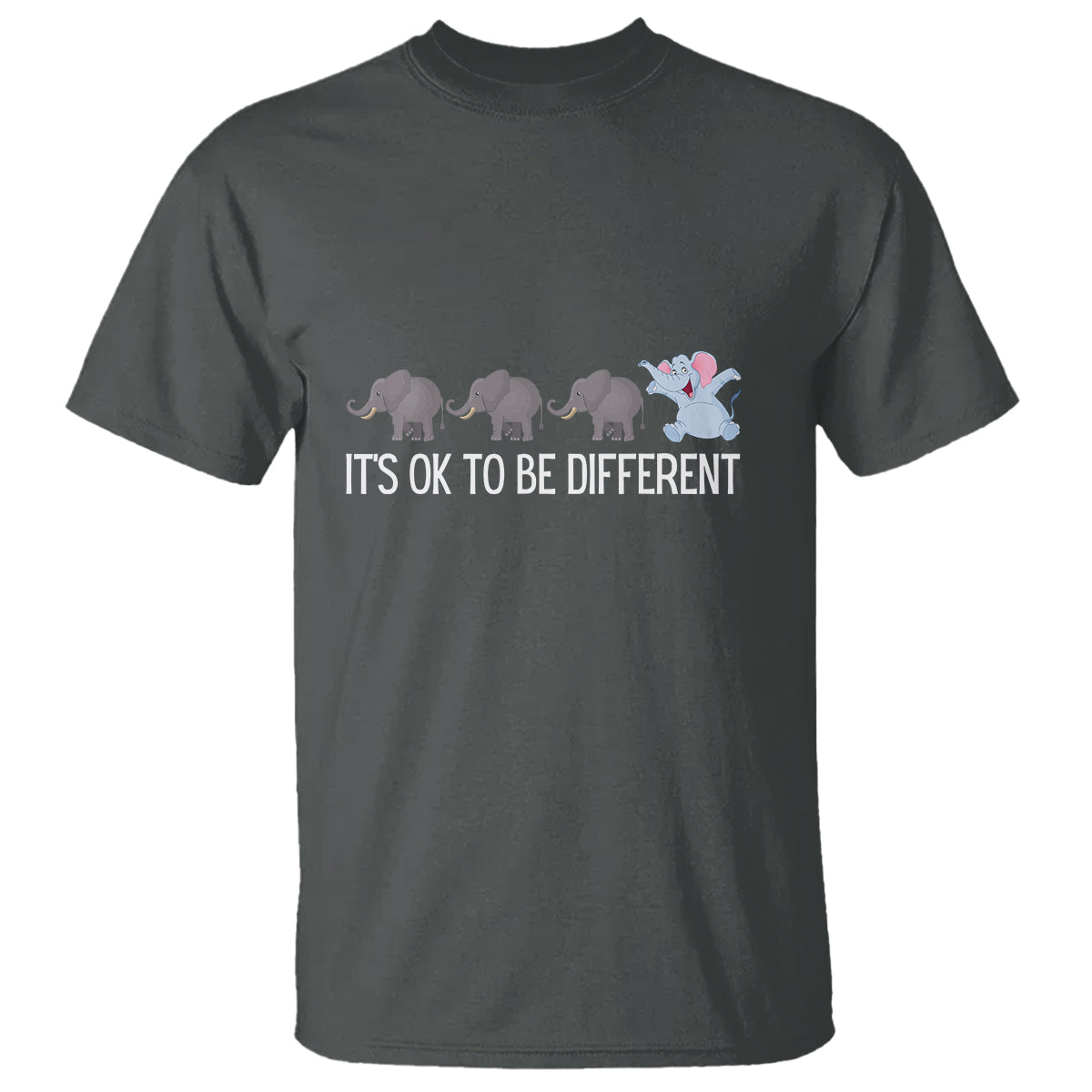Autism It's Ok To Be Different Elephant Shirt Funny Elephant T Shirt - Wonder Print Shop