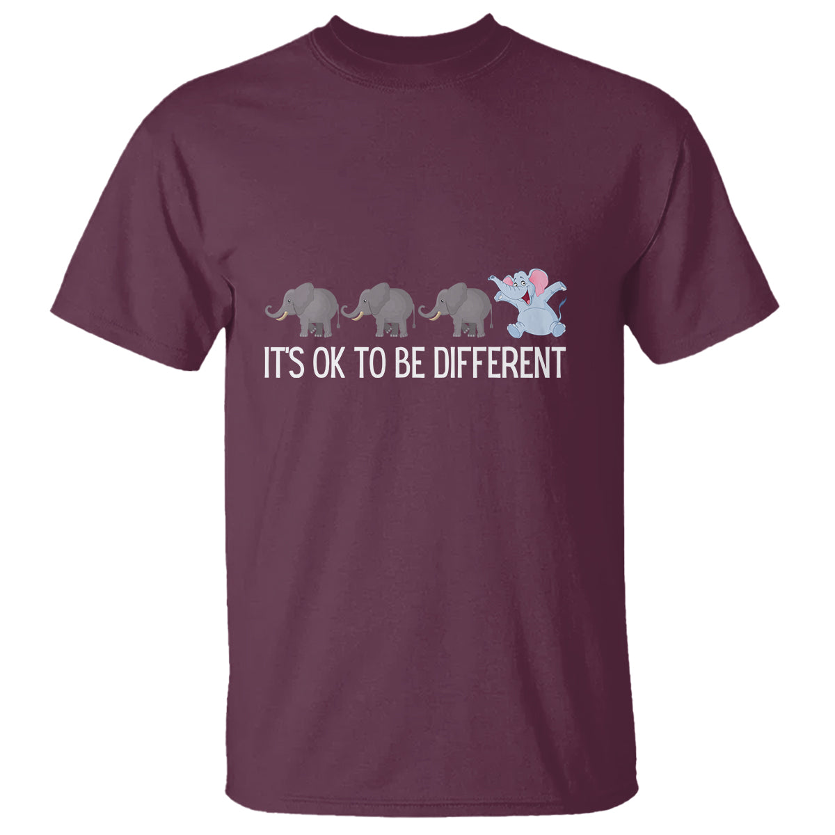Autism It's Ok To Be Different Elephant Shirt Funny Elephant T Shirt - Wonder Print Shop