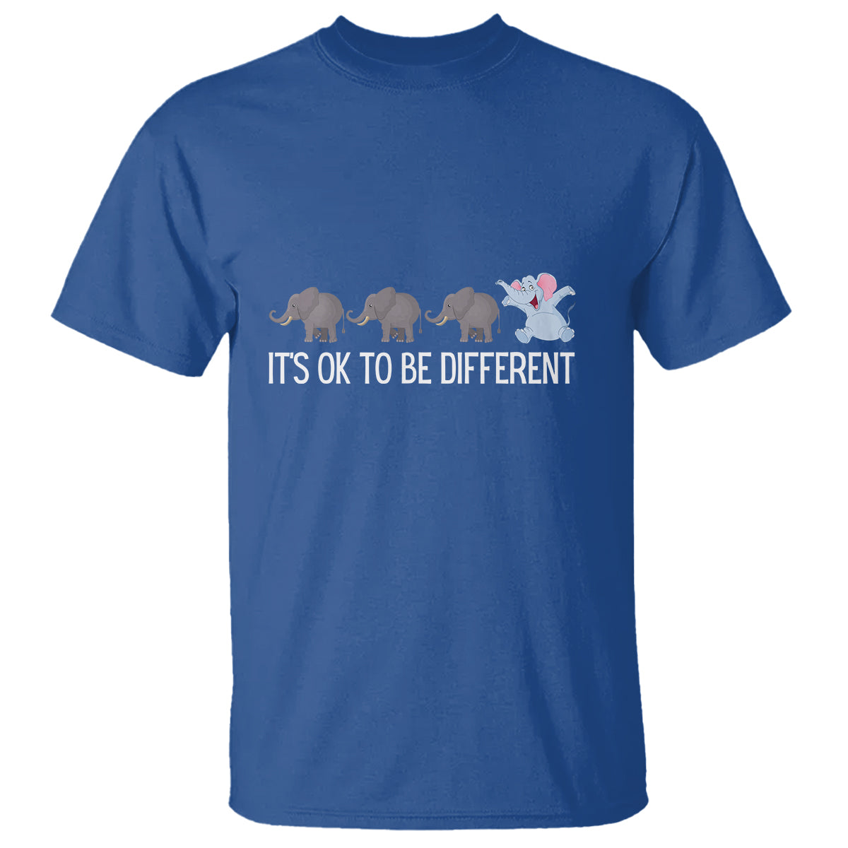Autism It's Ok To Be Different Elephant Shirt Funny Elephant T Shirt - Wonder Print Shop