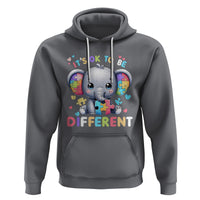 Cute Elephant Autism Awareness Hoodie Its Ok To Be Different - Wonder Print Shop