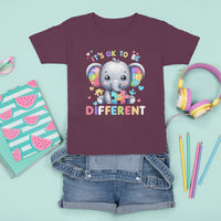 Cute Elephant Autism Awareness T Shirt For Kid Its Ok To Be Different - Wonder Print Shop