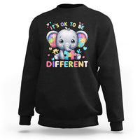 Cute Elephant Autism Awareness Sweatshirt Its Ok To Be Different - Wonder Print Shop