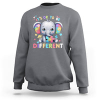 Cute Elephant Autism Awareness Sweatshirt Its Ok To Be Different - Wonder Print Shop