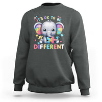 Cute Elephant Autism Awareness Sweatshirt Its Ok To Be Different - Wonder Print Shop