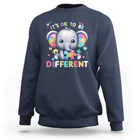 Cute Elephant Autism Awareness Sweatshirt Its Ok To Be Different - Wonder Print Shop