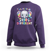 Cute Elephant Autism Awareness Sweatshirt Its Ok To Be Different - Wonder Print Shop