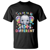 Cute Elephant Autism Awareness T Shirt Its Ok To Be Different - Wonder Print Shop