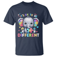 Cute Elephant Autism Awareness T Shirt Its Ok To Be Different - Wonder Print Shop