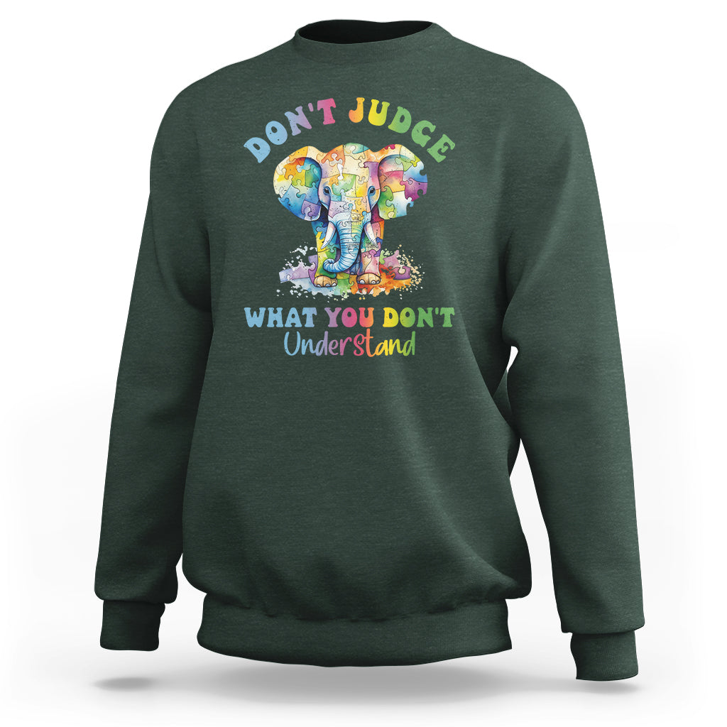 Autism Awareness Acceptance Elephant Sweatshirt It's OK To Be Different - Wonder Print Shop