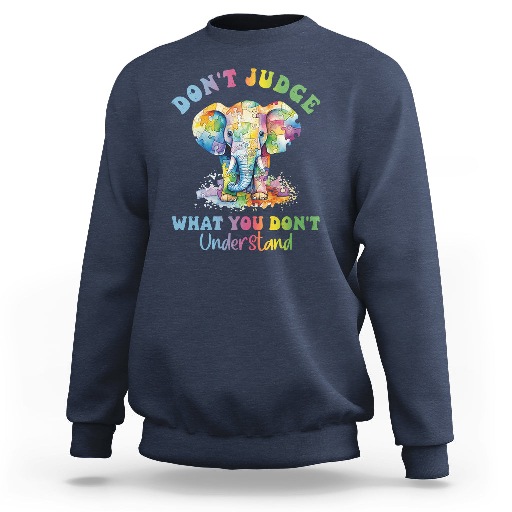 Autism Awareness Acceptance Elephant Sweatshirt It's OK To Be Different - Wonder Print Shop