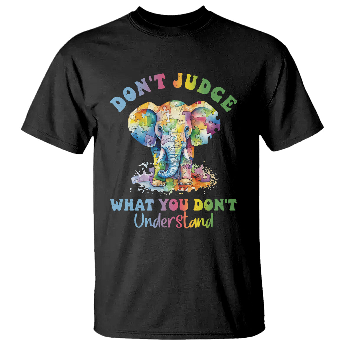 Autism Awareness Acceptance Elephant T Shirt It's OK To Be Different - Wonder Print Shop