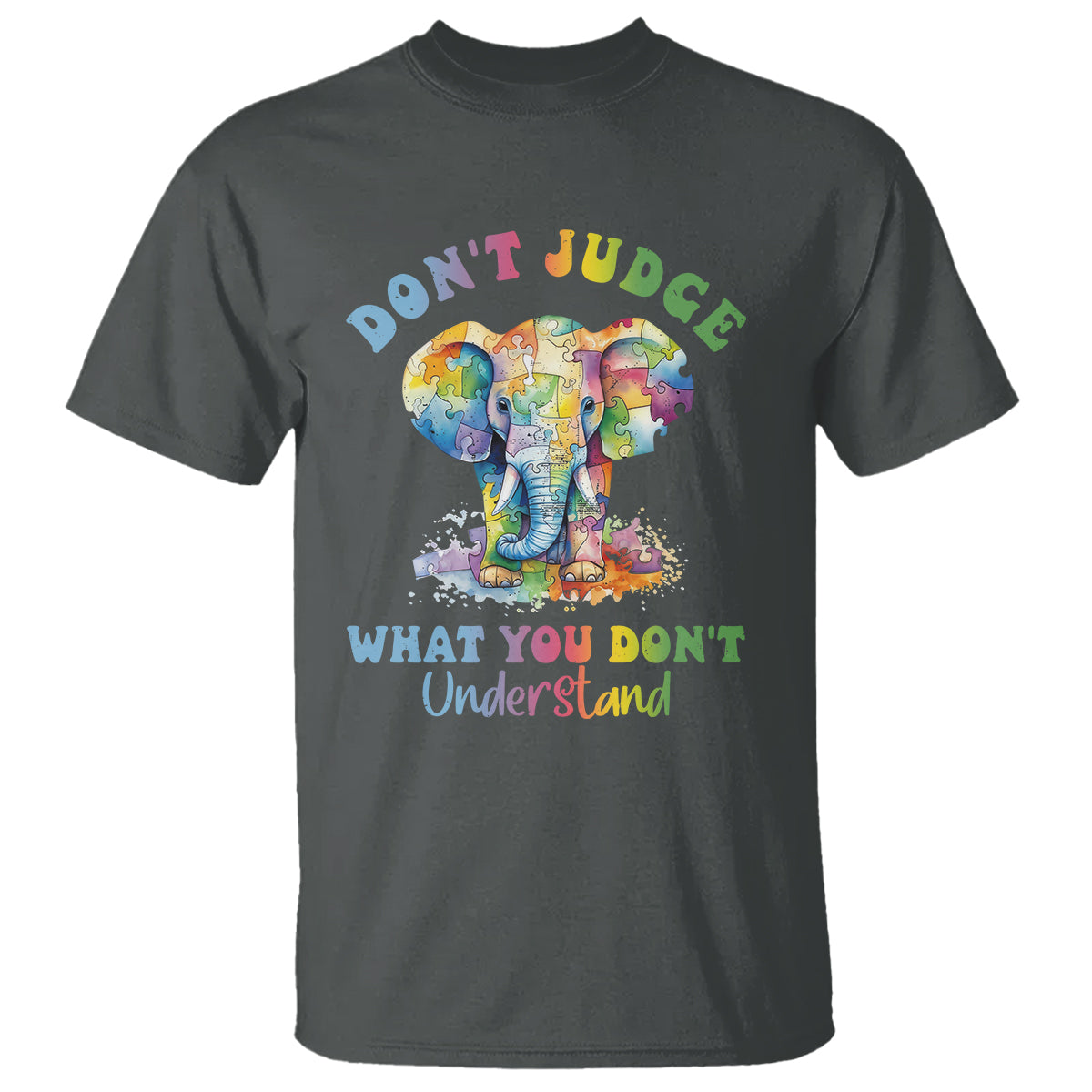 Autism Awareness Acceptance Elephant T Shirt It's OK To Be Different - Wonder Print Shop