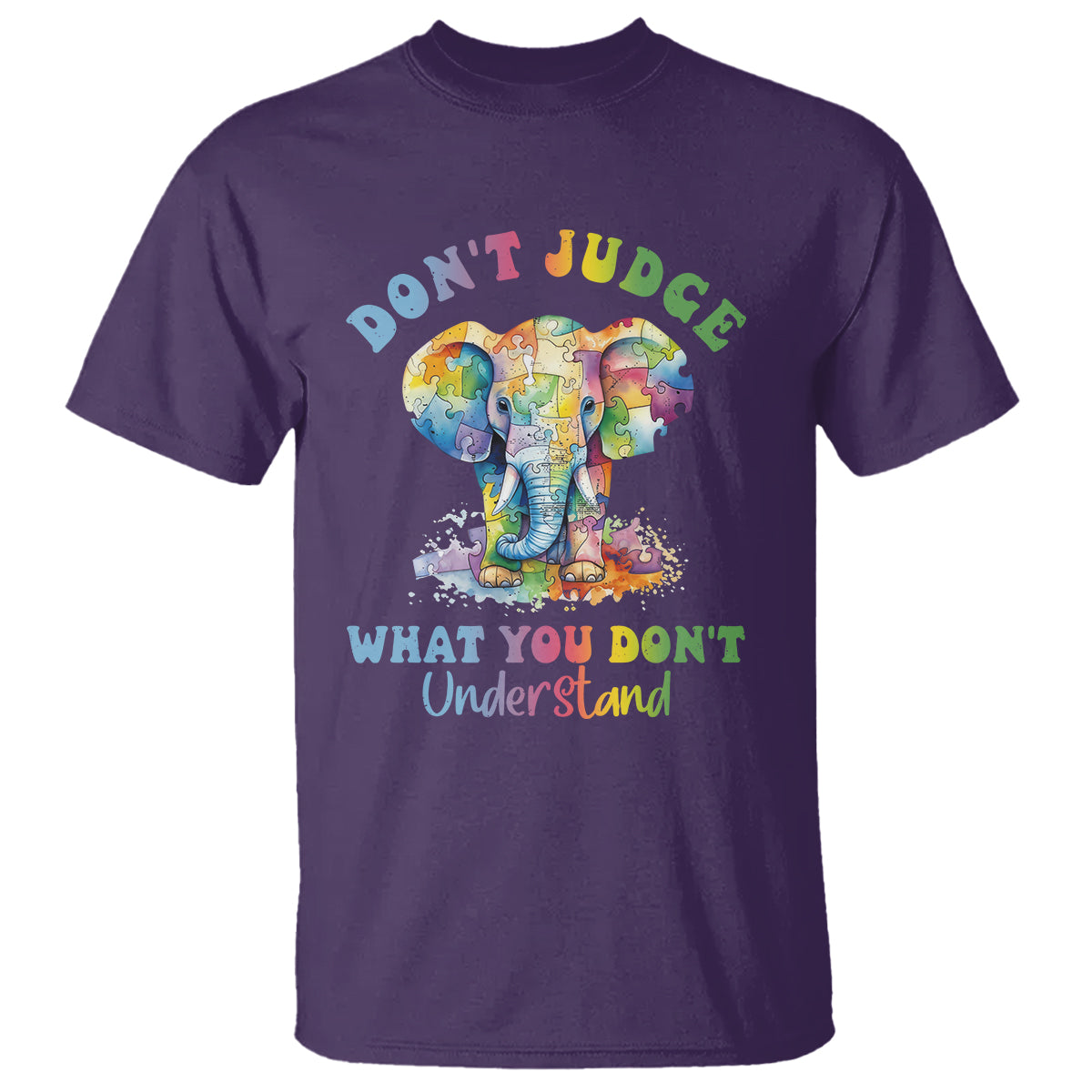 Autism Awareness Acceptance Elephant T Shirt It's OK To Be Different - Wonder Print Shop