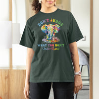 Autism Awareness Acceptance Elephant T Shirt For Women It's OK To Be Different - Wonder Print Shop