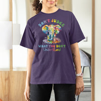 Autism Awareness Acceptance Elephant T Shirt For Women It's OK To Be Different - Wonder Print Shop