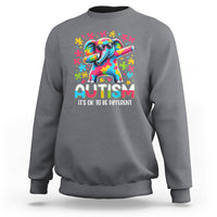 Autism Awareness Dabbing Elephant Sweatshirt Its Ok To Be Different - Wonder Print Shop
