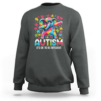 Autism Awareness Dabbing Elephant Sweatshirt Its Ok To Be Different - Wonder Print Shop