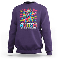 Autism Awareness Dabbing Elephant Sweatshirt Its Ok To Be Different - Wonder Print Shop