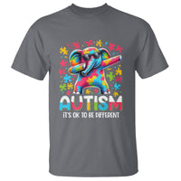 Autism Awareness Dabbing Elephant T Shirt Its Ok To Be Different - Wonder Print Shop