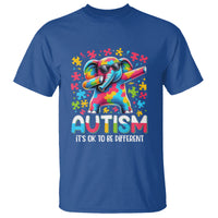 Autism Awareness Dabbing Elephant T Shirt Its Ok To Be Different - Wonder Print Shop