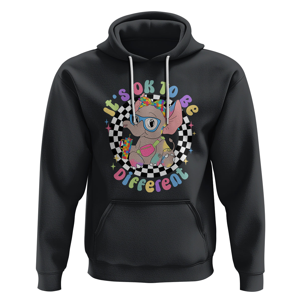 Support Autism Hoodie It's Okay To Be Different Funny Elephant - Wonder Print Shop